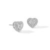 Thumbnail Image 0 of 1/10 CT. T.W. Diamond Trio Frame and Outer Edge Vintage-Style Heart Stud Earrings in Sterling Silver