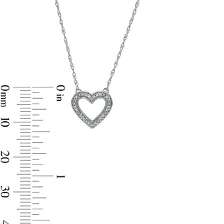 Sterling Silver 1/20 CT. T.W. Diamond Heart Outline Pendant - 17.5"