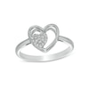 Thumbnail Image 0 of 1/20 CT. T.W. Diamond Double Heart Ring in Sterling Silver