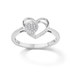 Thumbnail Image 1 of 1/20 CT. T.W. Diamond Double Heart Ring in Sterling Silver