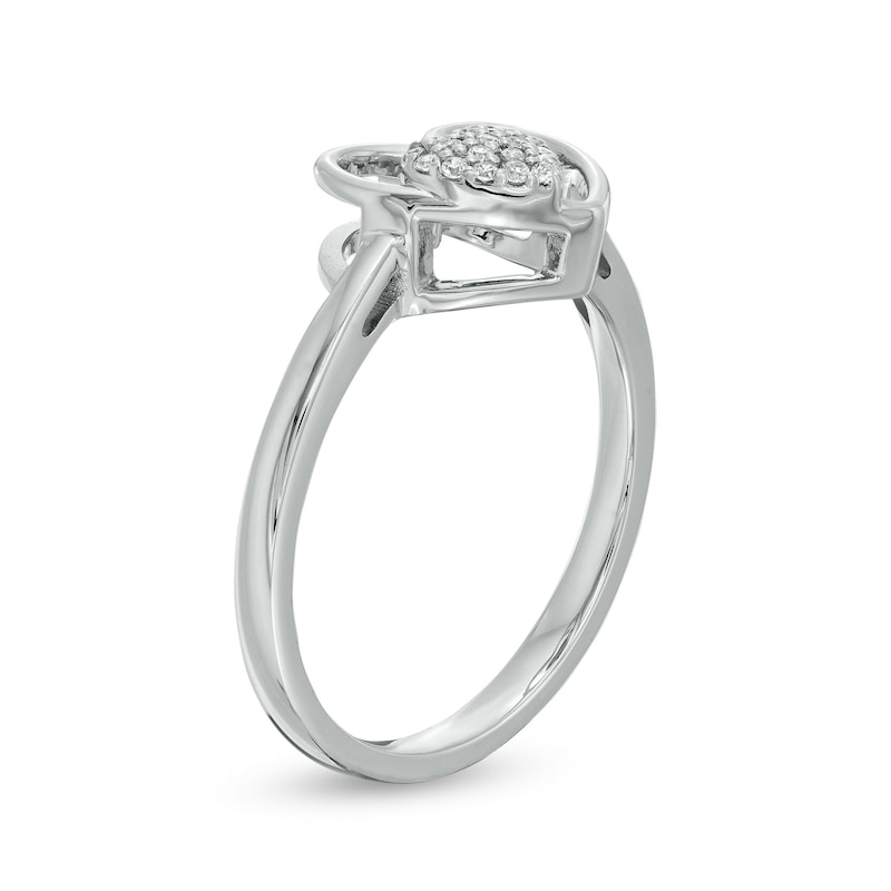 1/20 CT. T.W. Diamond Double Heart Ring in Sterling Silver