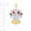 Thumbnail Image 1 of 1/10 CT. T.W. Diamond Beaded with Enamel Court Jester Playing Cards Necklace Charm in Sterling Silver and 14K Gold Plate