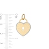 Made in Italy Diamond-Cut Border Mirrored Heart Lock Two-Tone Necklace Charm in 10K Gold