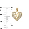 Thumbnail Image 2 of Cubic Zirconia Mended Broken Heart Necklace Charm in 10K Solid Gold