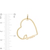 Thumbnail Image 1 of Made in Italy Cursive "Queen" Tilted Heart Outline Necklace Charm in 10K Solid Gold
