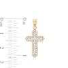 Thumbnail Image 2 of Diamond-Cut Filigree Lace Frame Cross Two-Tone Necklace Charm in 10K Solid Gold