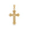 Thumbnail Image 0 of Multi-Finish Clover-Ends Double Cross Necklace Charm in 10K Solid Gold