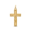 Thumbnail Image 0 of Multi-Finish Layered Crucifix Necklace Charm in 10K Solid Gold