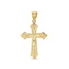 Diamond-Cut Leaf Flare-Ends Cross Necklace Charm in 10K Gold