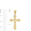 Diamond-Cut Leaf Flare-Ends Cross Necklace Charm in 10K Gold