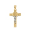 Thumbnail Image 1 of Textured Saint Benedict Crucifix Two-Tone Necklace Charm in 10K Gold