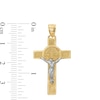 Thumbnail Image 2 of Textured Saint Benedict Crucifix Two-Tone Necklace Charm in 10K Gold