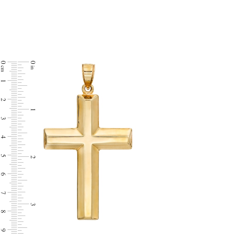 Main Image 2 of 36 x 23mm Three-Dimensional Cross Necklace Charm in 10K Stamp Hollow Gold