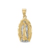 Thumbnail Image 0 of Diamond-Cut Our Lady of Guadalupe Oval Two-Tone Necklace Charm in 10K Solid Gold