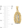 Thumbnail Image 2 of Diamond-Cut Our Lady of Guadalupe Oval Two-Tone Necklace Charm in 10K Solid Gold