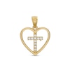 Thumbnail Image 1 of Cubic Zirconia Cross in Heart Outline Necklace Charm in 10K Solid Gold