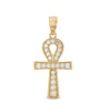 Thumbnail Image 0 of Cubic Zirconia Ankh Cross Necklace Charm in 10K Solid Gold