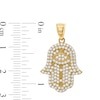 Thumbnail Image 1 of Cubic Zirconia Hamsa with Evil Eye in 10K Solid Gold