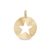 Thumbnail Image 1 of Made in Italy Cut-Out Star Diamond-Cut Sunburst Disc Necklace Charm in 10K Gold