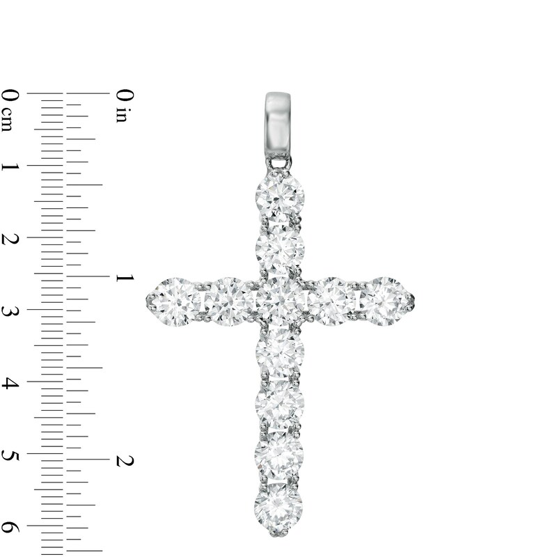 Main Image 2 of 5mm Cubic Zirconia Large Cross Necklace Charm in Sterling Silver
