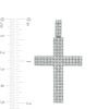Thumbnail Image 2 of Cubic Zirconia Triple Row Block Cross Necklace Charm in Sterling Silver