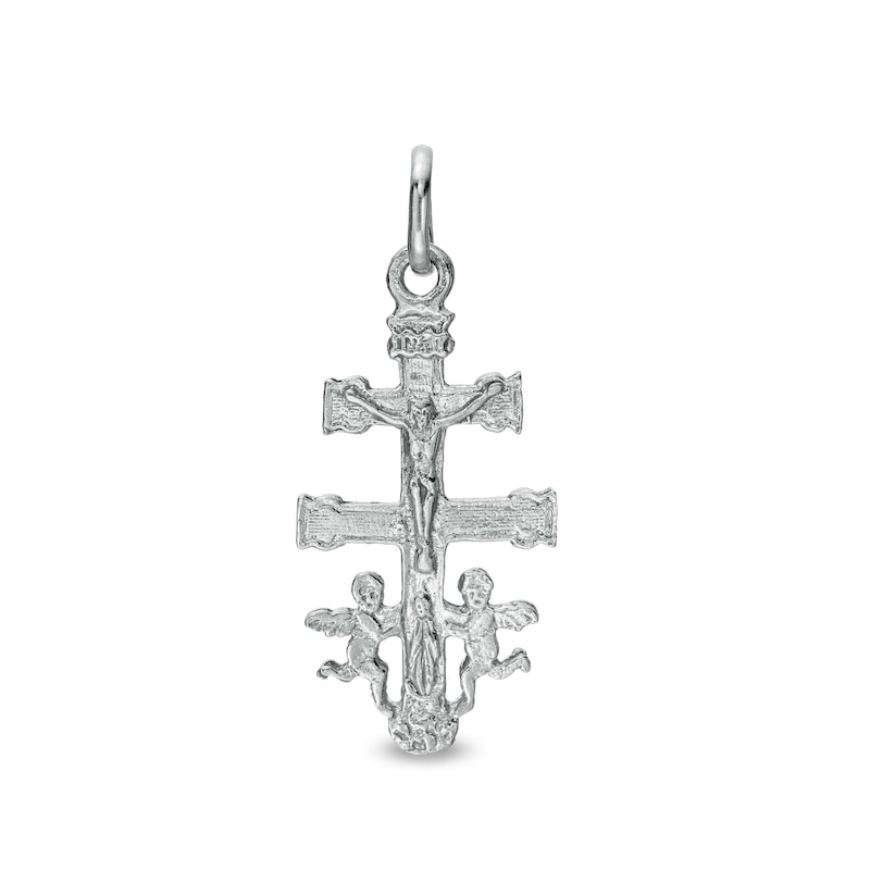 Made in Italy 30 x 15mm Caravaca Cross Necklace Charm in Sterling Silver