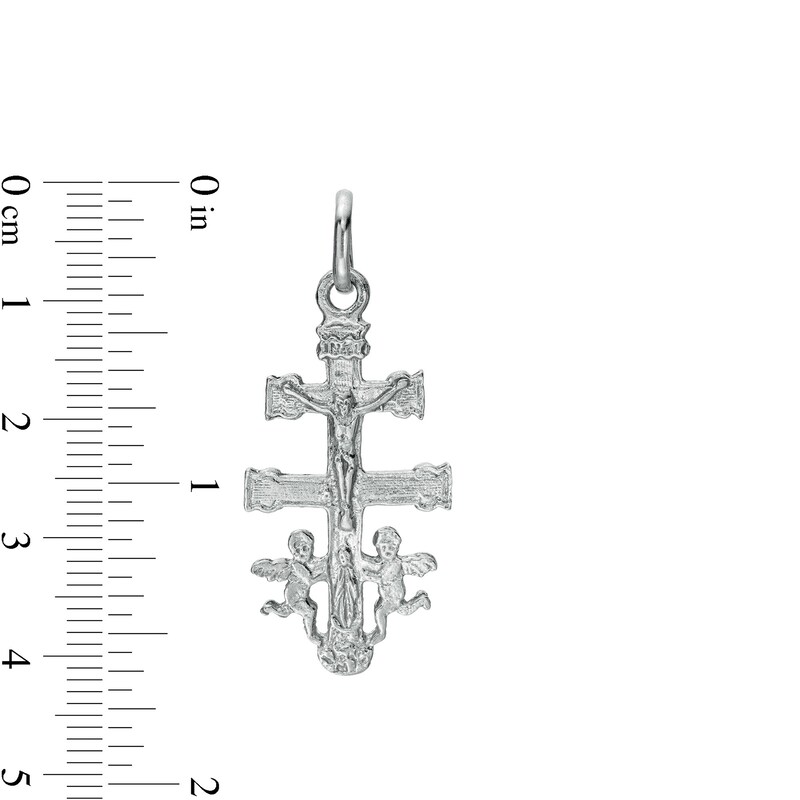 Main Image 2 of Made in Italy 30 x 15mm Caravaca Cross Necklace Charm in Sterling Silver