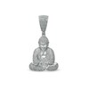 Thumbnail Image 0 of Cubic Zirconia Praying Buddha Solid Necklace Charm in Sterling Silver