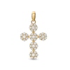 Thumbnail Image 0 of Cubic Zirconia Flower Cluster Cross Necklace Charm in Solid Sterling Silver