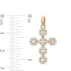 Thumbnail Image 1 of Cubic Zirconia Flower Cluster Cross Necklace Charm in Solid Sterling Silver