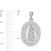 Thumbnail Image 2 of Cubic Zirconia Frame Our Lady of Guadalupe Solid Oval Necklace Charm in Sterling Silver