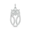 Thumbnail Image 0 of Cubic Zirconia Mini Owl Outline Solid Necklace Charm in Solid Sterling Silver