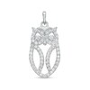 Thumbnail Image 0 of Cubic Zirconia Mini Owl Outline Solid Necklace Charm in Solid Sterling Silver