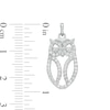 Thumbnail Image 1 of Cubic Zirconia Mini Owl Outline Solid Necklace Charm in Solid Sterling Silver