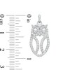 Thumbnail Image 1 of Cubic Zirconia Mini Owl Outline Solid Necklace Charm in Solid Sterling Silver