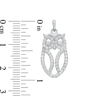 Sterling Silver CZ Mini Owl Outline Necklace Charm