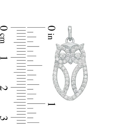 Sterling Silver CZ Mini Owl Outline Necklace Charm