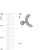 Thumbnail Image 2 of 018 Gauge Crystal Double Row Crescent Moon Cartilage Barbell in Stainless Steel and Brass - 5/16"