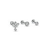Thumbnail Image 0 of 016 Gauge Cubic Zirconia Tri-Leaf with Dangle and Solitaire Cartilage Barbell Set in Stainless Steel and Brass - 5/16"