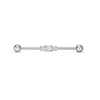 Thumbnail Image 0 of Stainless Steel and Brass CZ Three Stone Industrial Barbell - 1-3/8"
