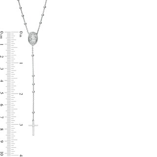 Sterling Silver Beaded Rosary Chain Made in Italy - 18.25" + 1"