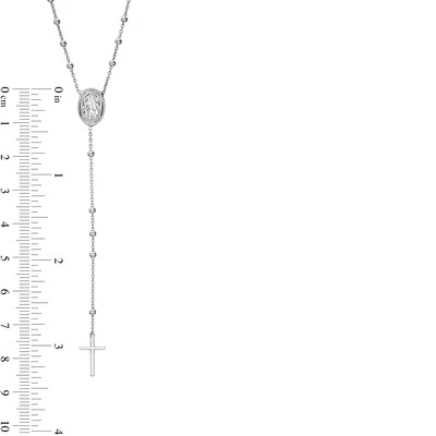 Sterling Silver Beaded Rosary Chain Made in Italy - 18.25" + 1"