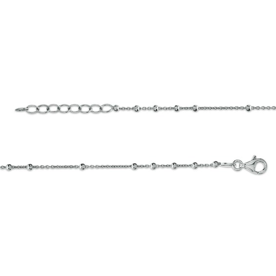 Sterling Silver Beaded Rosary Chain Made in Italy - 18.25" + 1"
