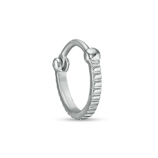 Stainless Steel and Brass Ribbed Gear Hoop - 18G 3/8"