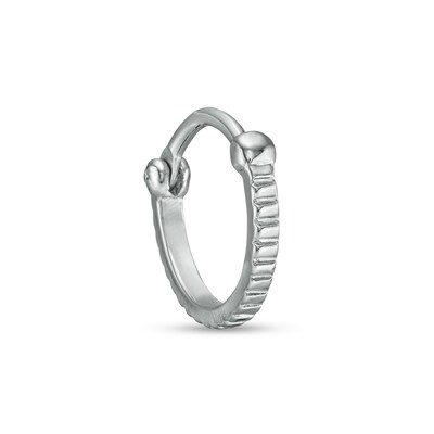 Stainless Steel and Brass Ribbed Gear Hoop - 18G 3/8"