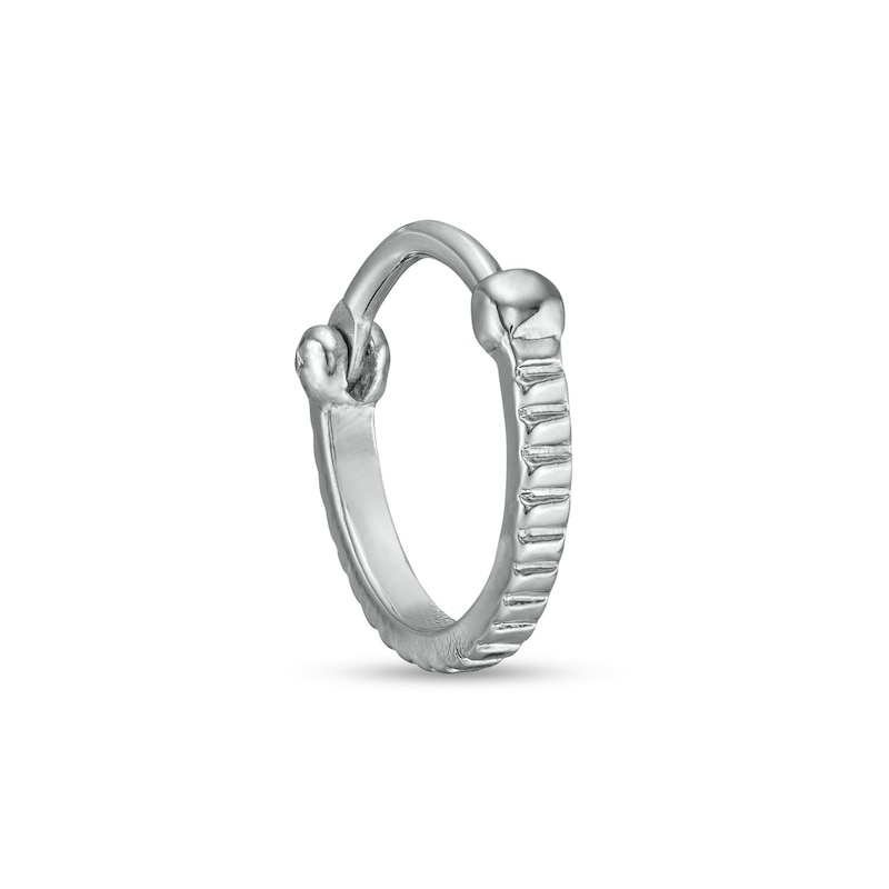 Stainless Steel and Brass Ribbed Gear Hoop - 18G 3/8"