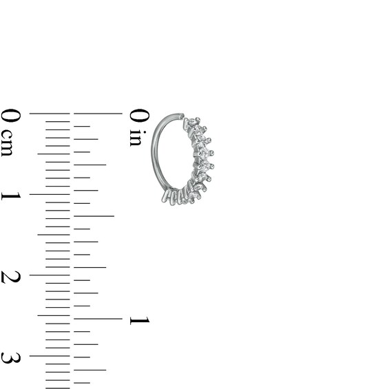 018 Gauge Cubic Zirconia Cartilage Hoop in Stainless Steel and Brass - 5/16"