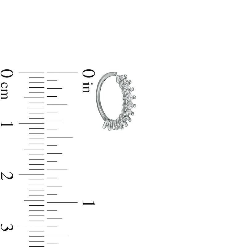 Main Image 2 of 018 Gauge Cubic Zirconia Cartilage Hoop in Stainless Steel and Brass - 5/16"