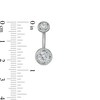 Thumbnail Image 2 of 014 Gauge Cubic Zirconia Bead Frame and Flower Belly Button Ring Set in Stainless Steel and Brass - 7/16"
