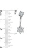 Thumbnail Image 3 of 014 Gauge Cubic Zirconia Bead Frame and Flower Belly Button Ring Set in Stainless Steel and Brass - 7/16"